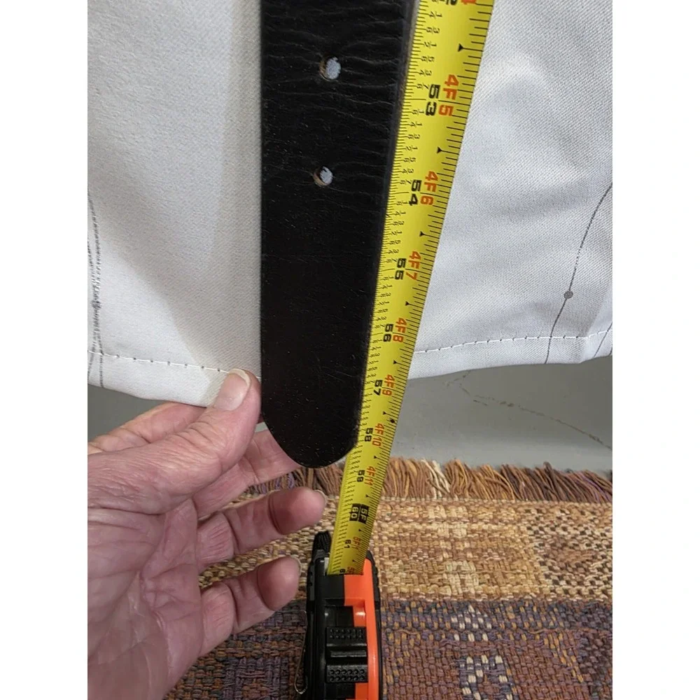 Duluth Trading Mens Belt Black Leather 48 USA Made‎ Imported Material Staple
